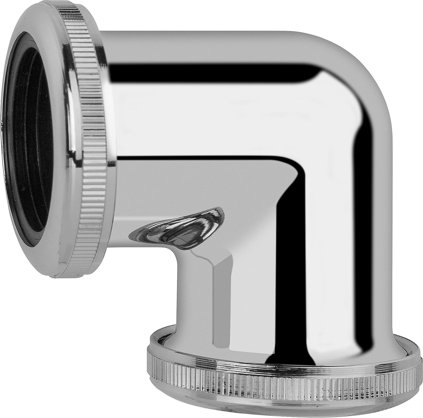 Coude de siphon D=32mm avec 2 raccords à vis, laiton chromé