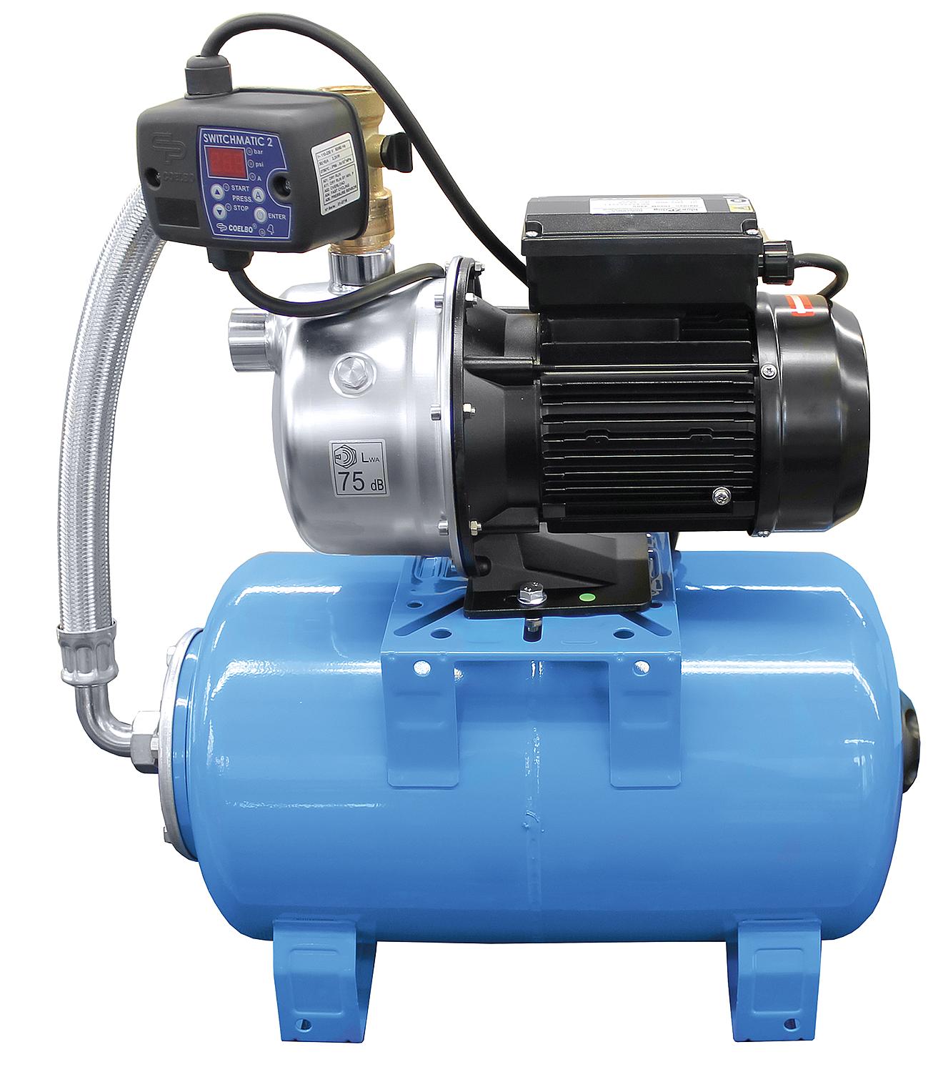 Système d'alimentation en eau domestique Evenes avec réservoir sous pression à membrane de 20 L, 230 volts