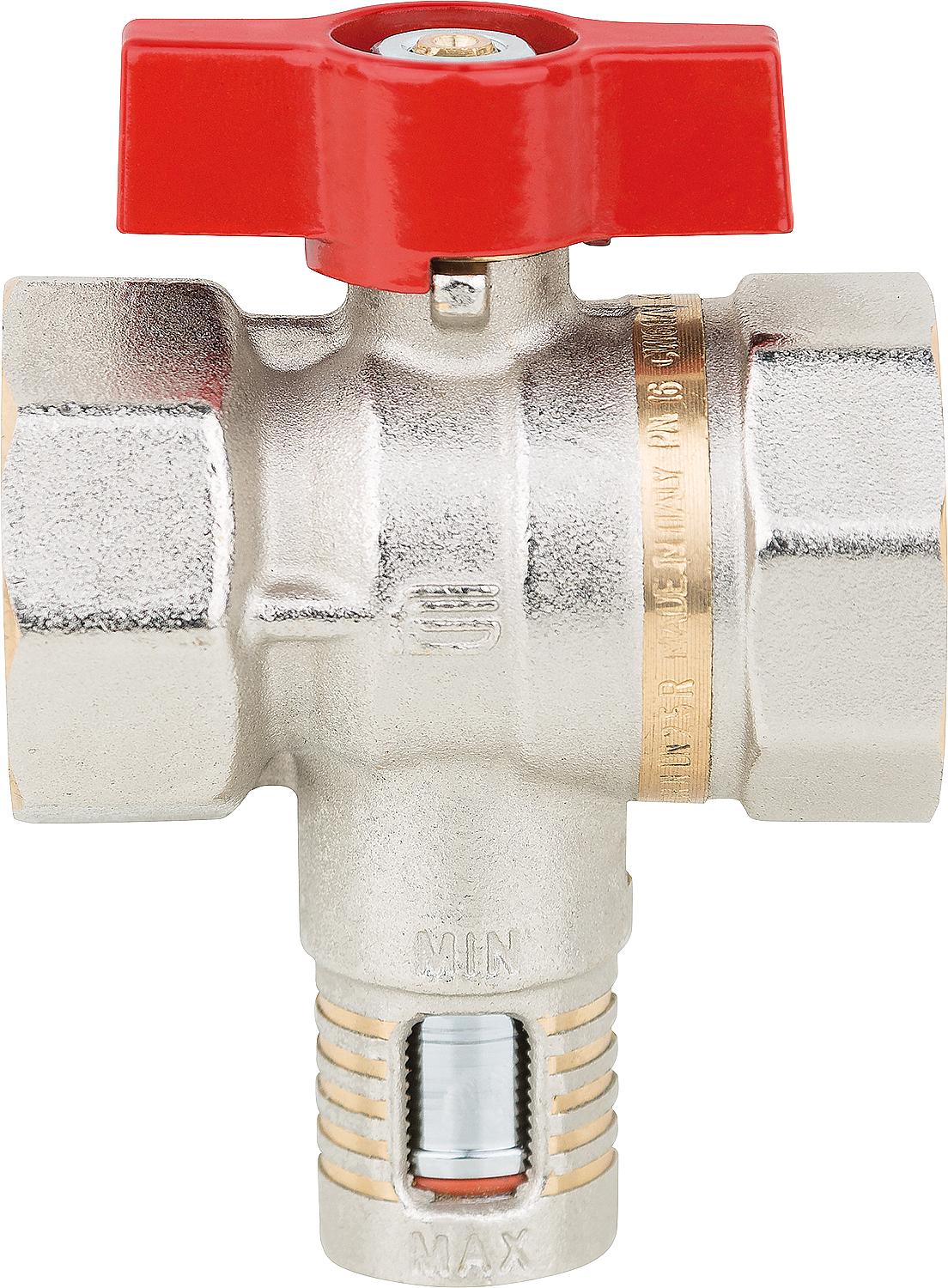 Messing Kugelhahn Equa IG/IG, PN 16, Alu-Hebel, manuelles Strangregulierventil