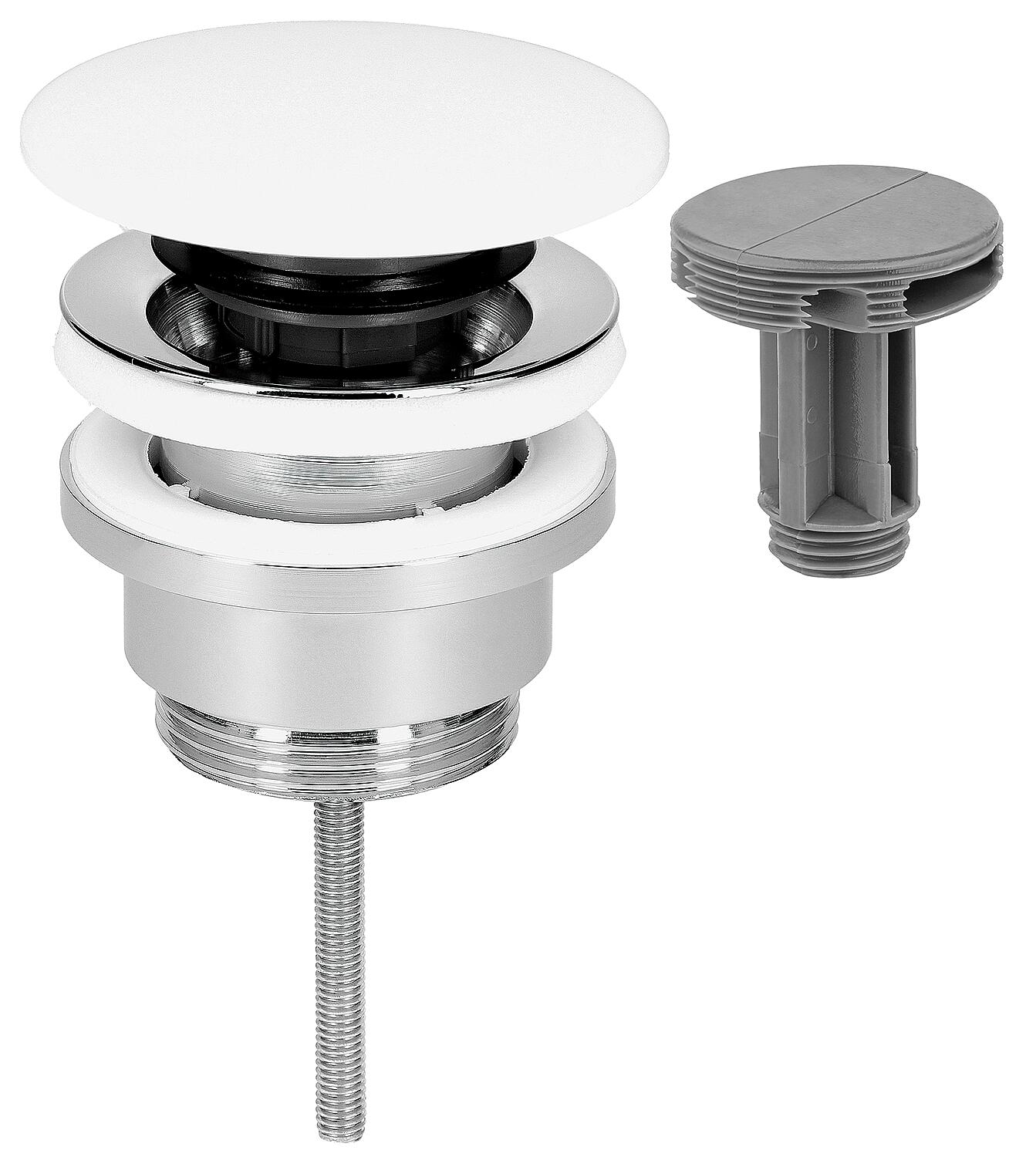 Clapet de réglage/plaque de recouvrement fixe en Corian, Ø 72 mm, longueur = 0-70 mm, universel