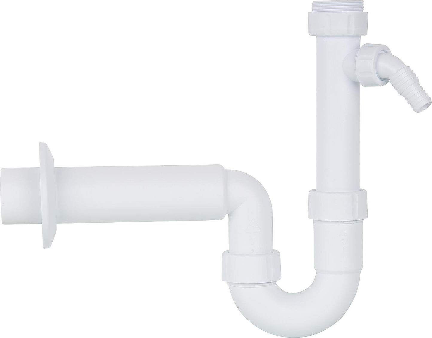 Universal siphon, 1 1/2" & 1 1/4" x DN50 outlet pipe with ball valve