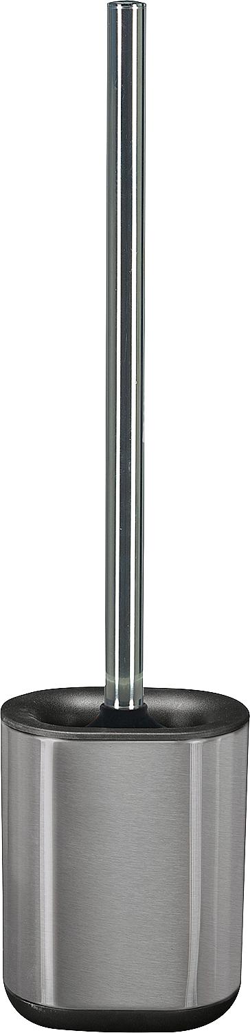 Stream toilet brush set, stainless steel/rubber, black, WxH: 105x420 mm