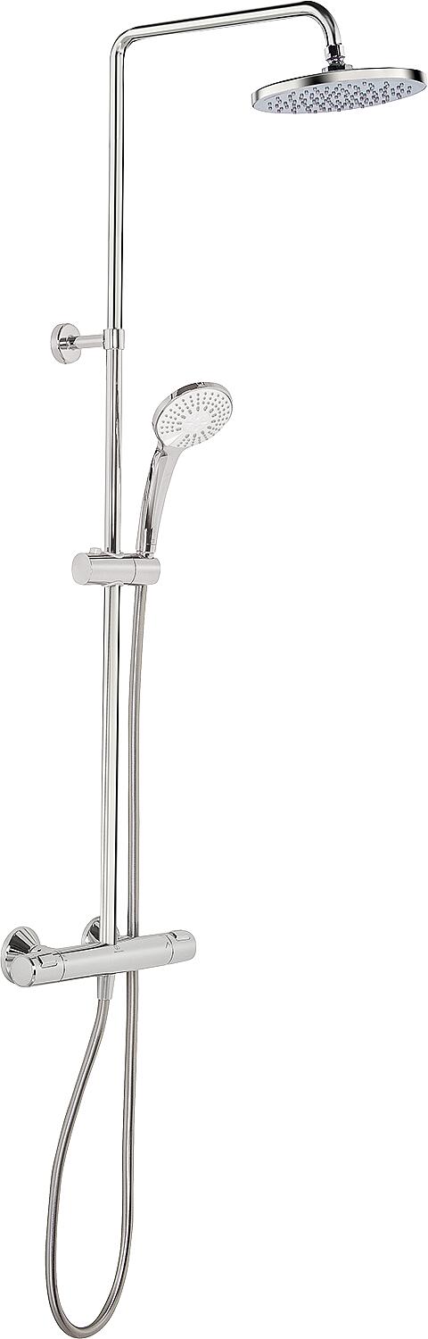 Brause-System Ideal Standard Ceratherm 25 Handbrause, Kopfbrause Ø 200 mm und Thermostat chrom