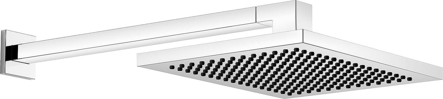 Pommeau de douche Dornbracht Symetrics 1 jet, 300 x 240 mm, avec flexible de raccordement mural, profondeur 450 mm, chromé