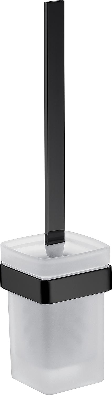 emco loft brush set, matt black, wall-mounted