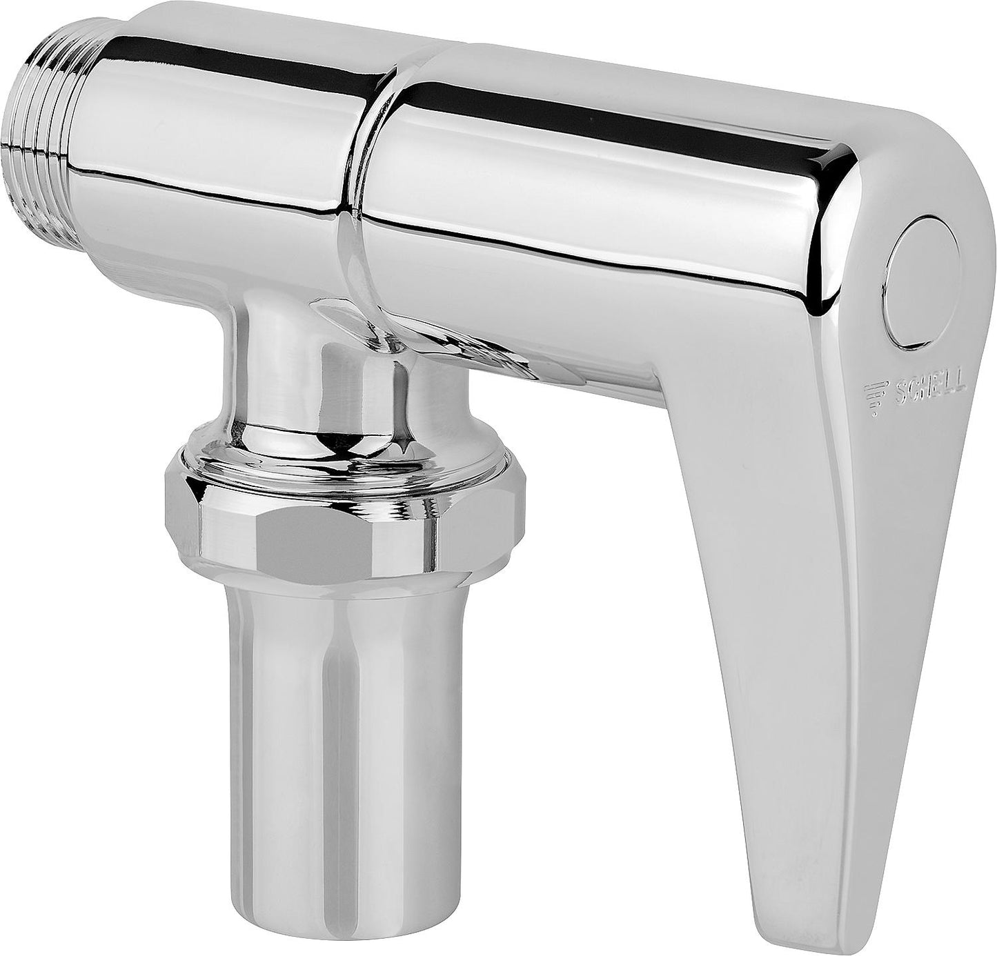 Schell Schellomat toilet flush valve with lever top, chrome