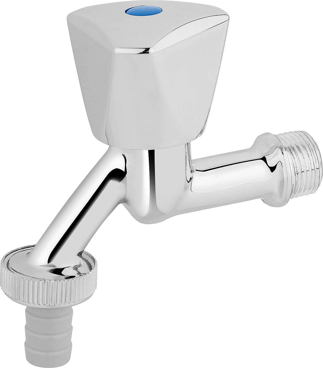 Robinet de sortie DN15 (1/2") en laiton chromé, avec poignée à capuchon