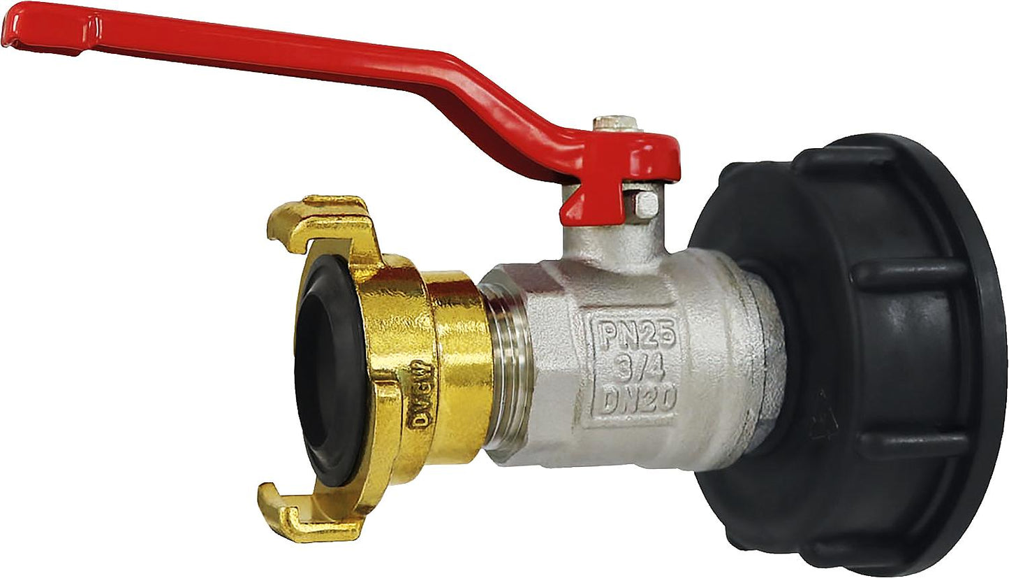 Adaptateur IBC avec vanne à bille et raccord rapide