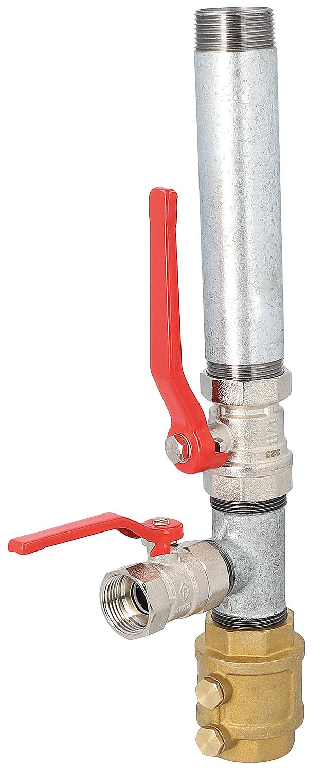 Double pump stock including check valve and drain