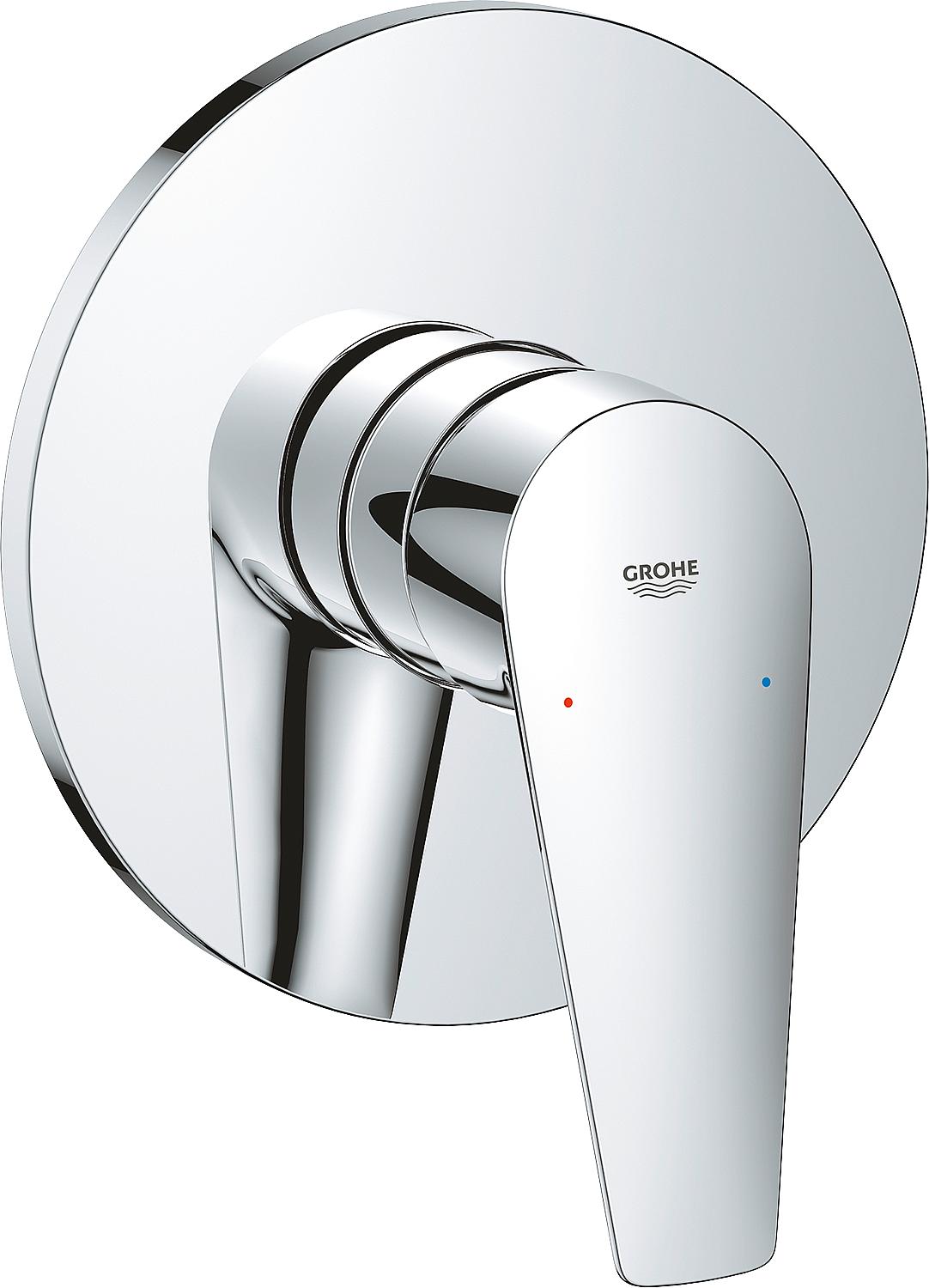 Mitigeur de douche encastré Grohe BauEdge, rosace Ø : 158 mm, chromé