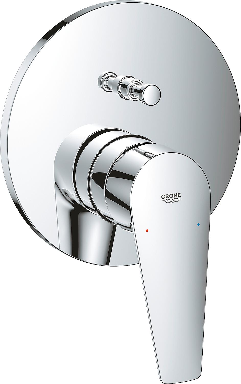 Grohe BauEdge concealed bath mixer, rosette Ø: 158 mm, chrome