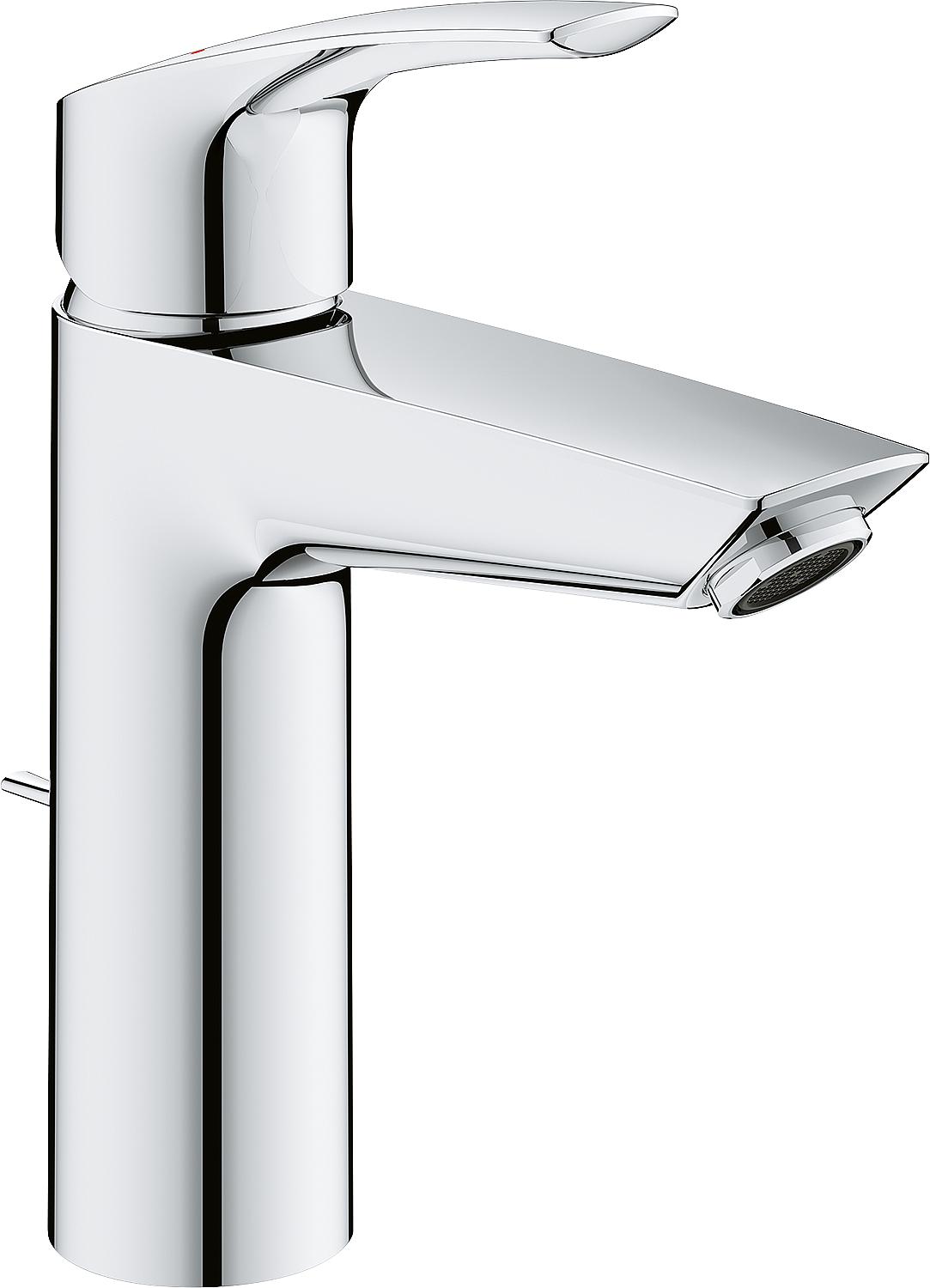 Grohe Eurosmart M-Size basin mixer with waste fitting, projection 121 mm, matte black