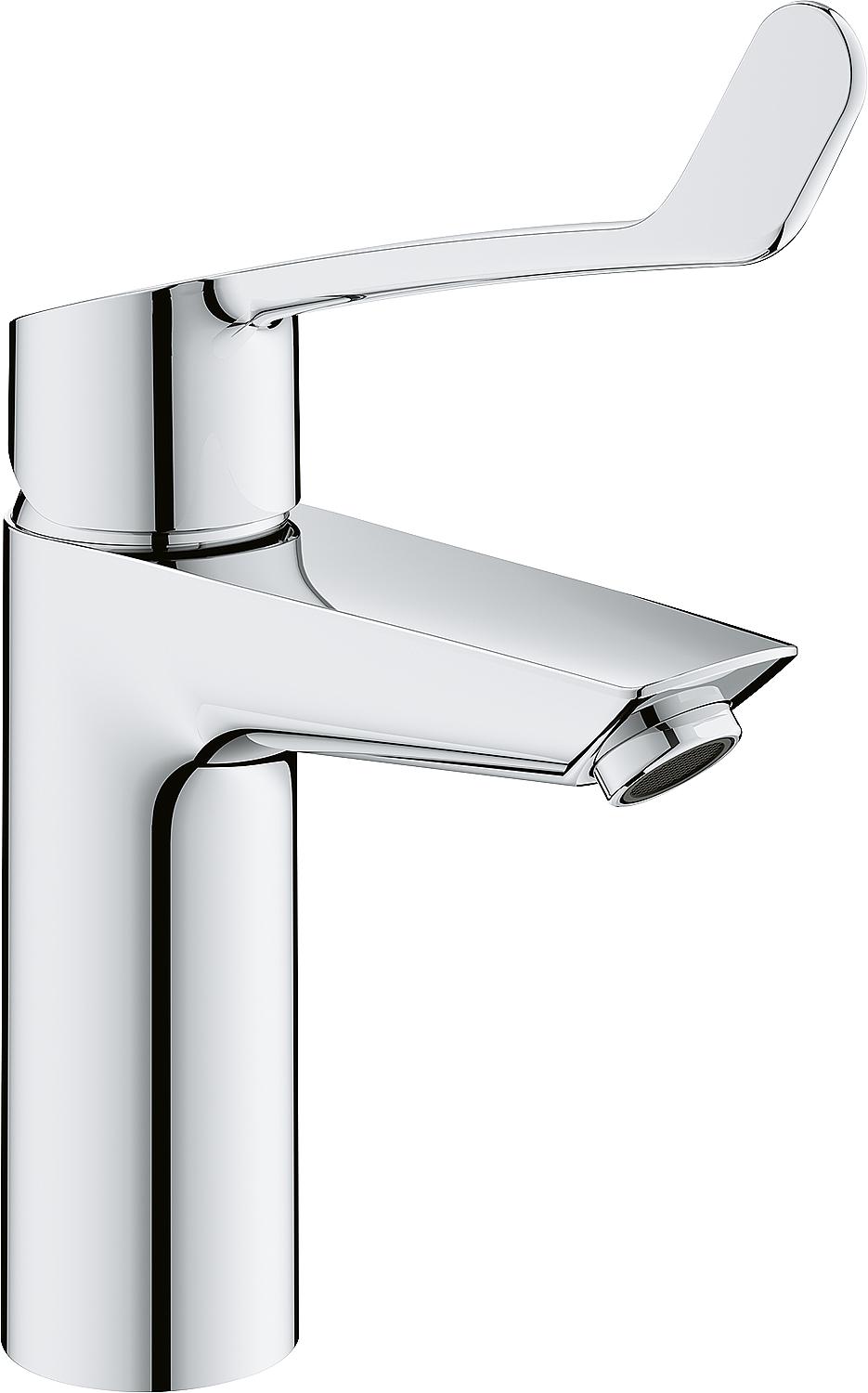 Grohe Eurosmart M-Size single-lever mixer tap, chrome with thermal scald protection and long lever