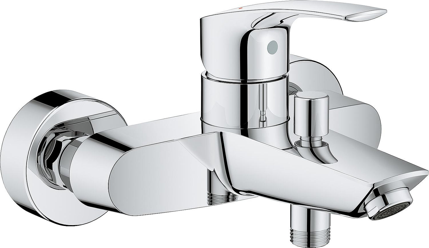 Grohe Eurosmart surface-mounted bath mixer, 188 mm projection, matte black