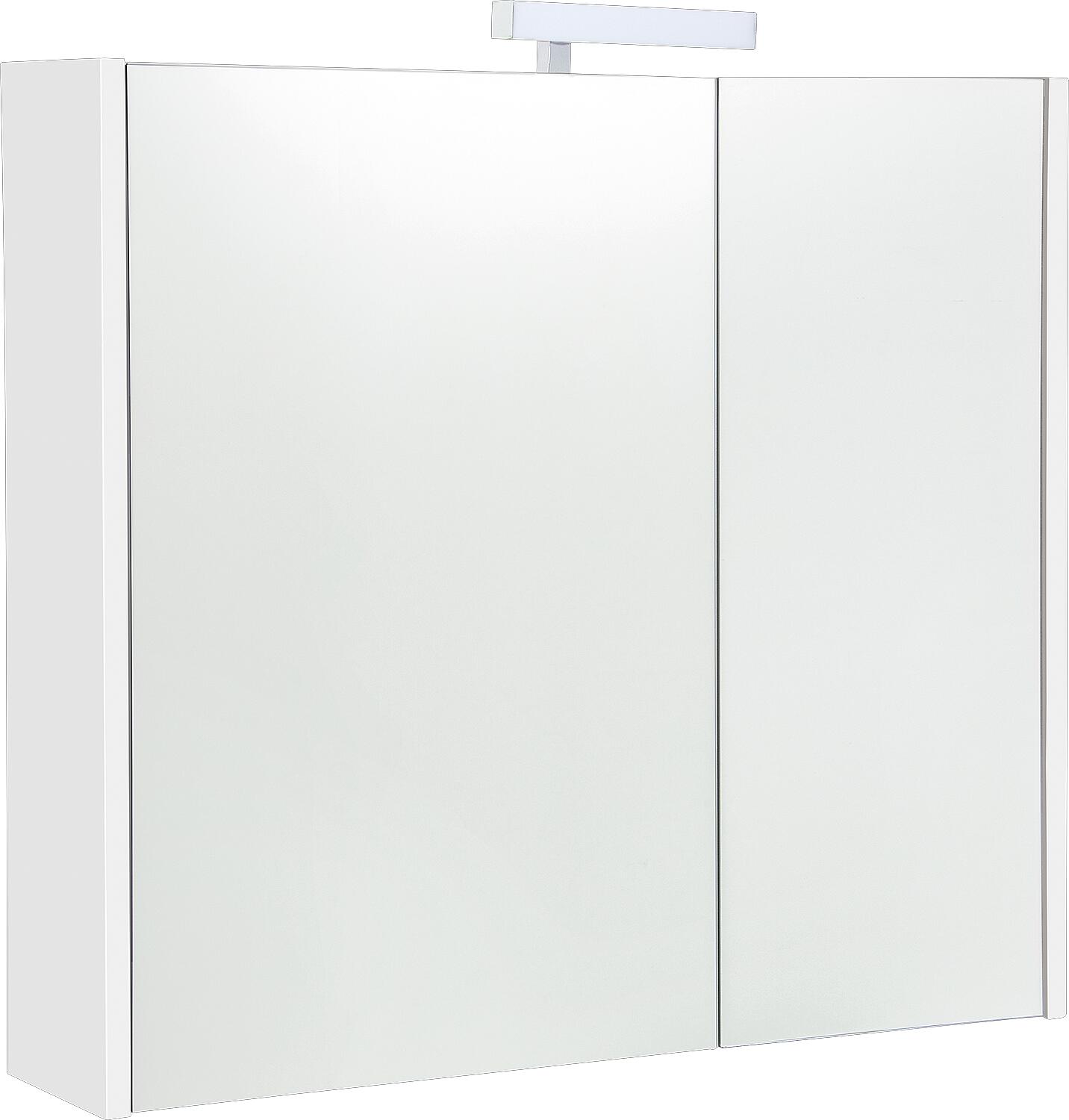Akira mirror cabinet with LED lighting, 2 doors, larch, 800x700x155mm