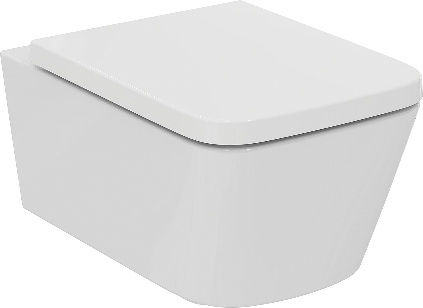 WC suspendu à chasse d'eau profonde Ideal Standard Blend Curve AquaBlade L x H x P : 365 x 345 x 545 mm, céramique blanche carrée