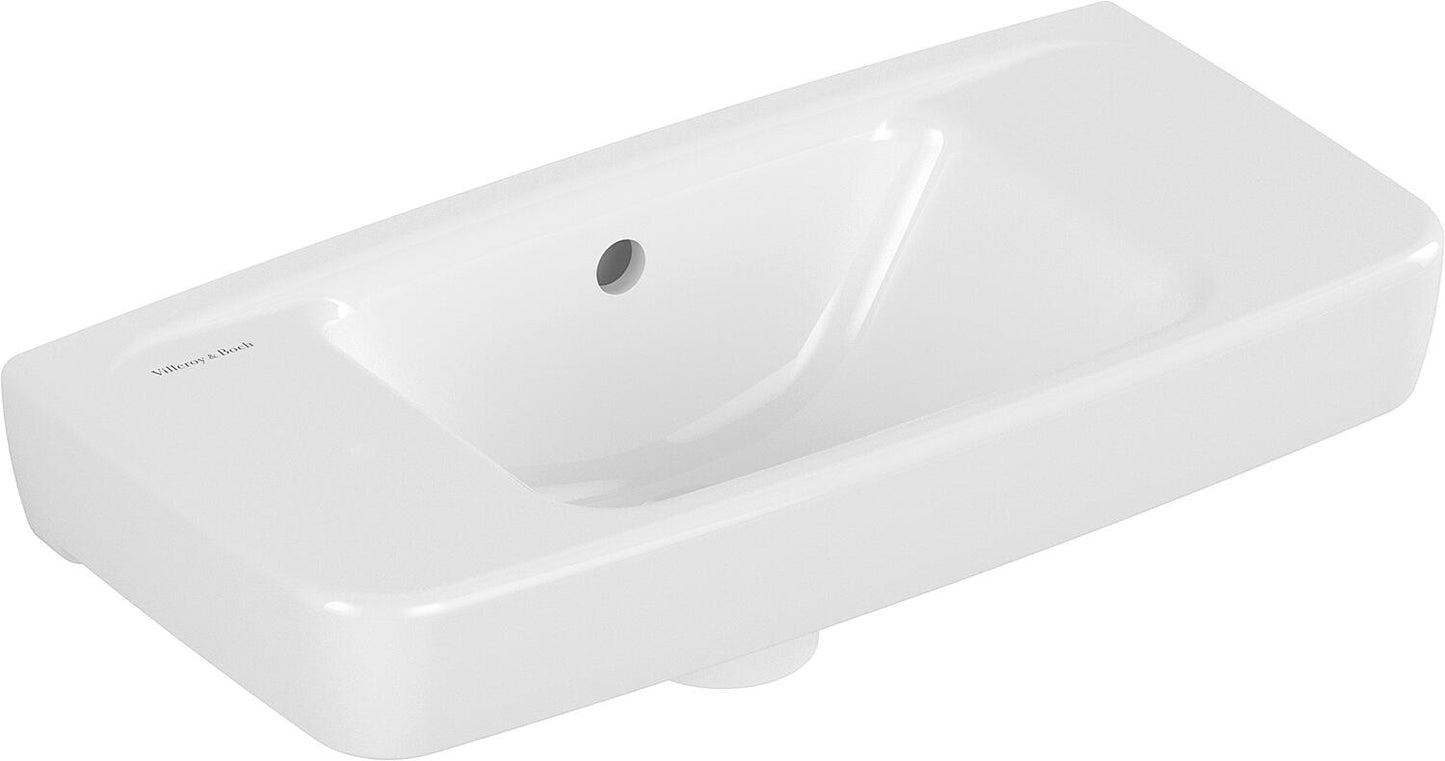 Handwaschbecken Villeroy & Boch NEWO Eckig 500x155x240 mm, Hahnloch li. und re. vorgestochen