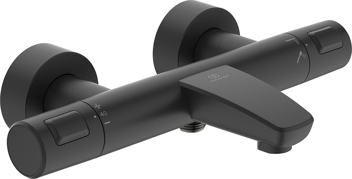 Ideal Standard Ceratherm T25 surface-mounted bath thermostat, 161 mm projection, matte black