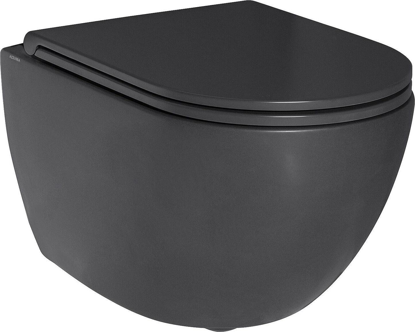 Elanda wall-hung, deep-flush toilet (matte black, rimless) + soft-close toilet seat (combi-pack)