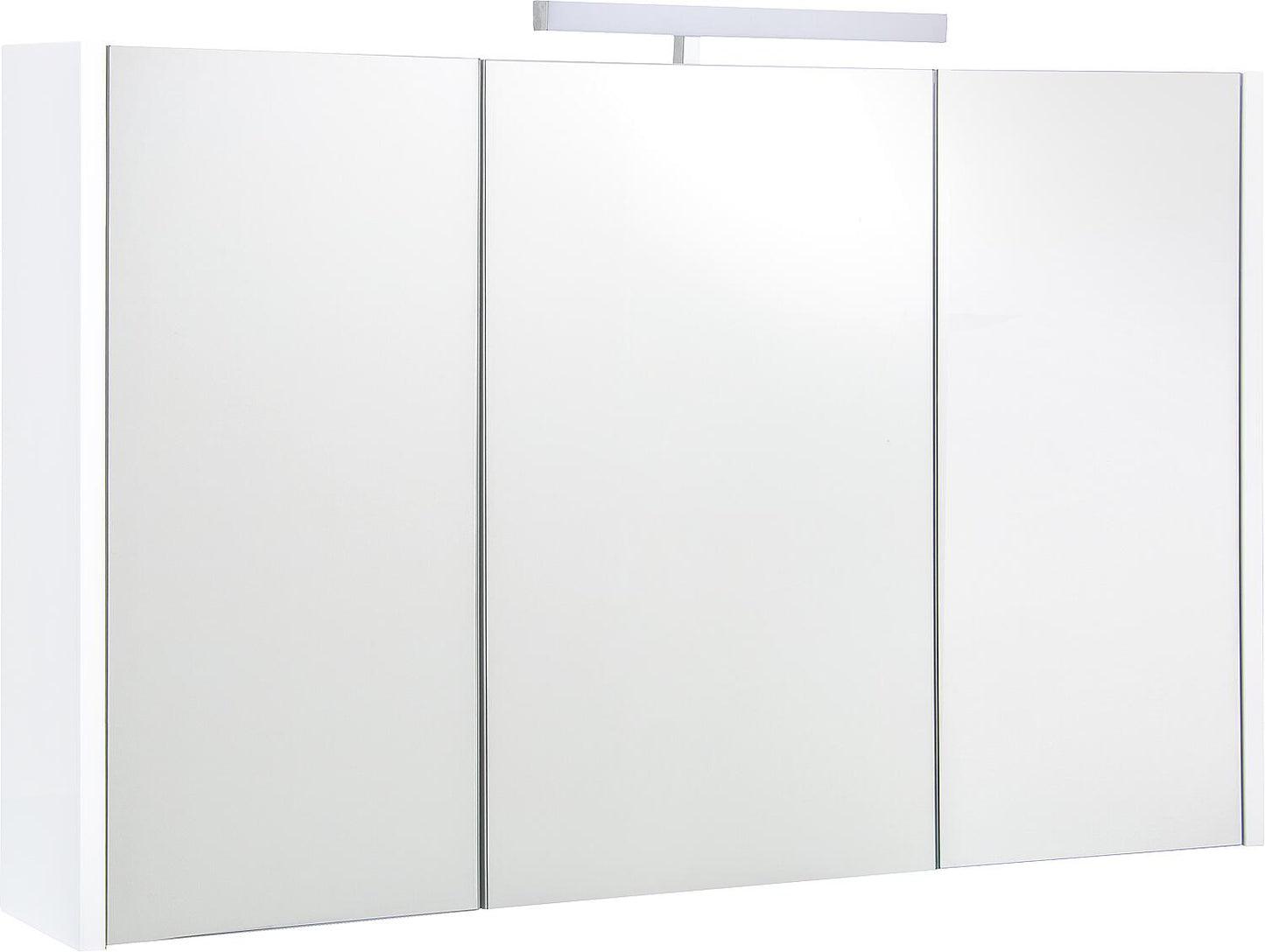 Akira mirror cabinet with LED lighting, 3 doors, white high gloss, 1000x700x155mm
