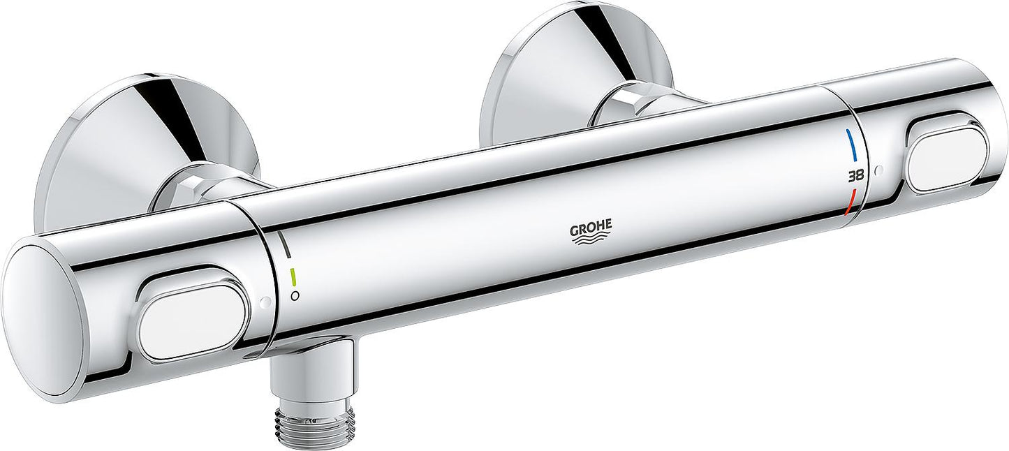 Grohtherm 500 surface-mounted shower thermostat, 81 mm projection, matt black