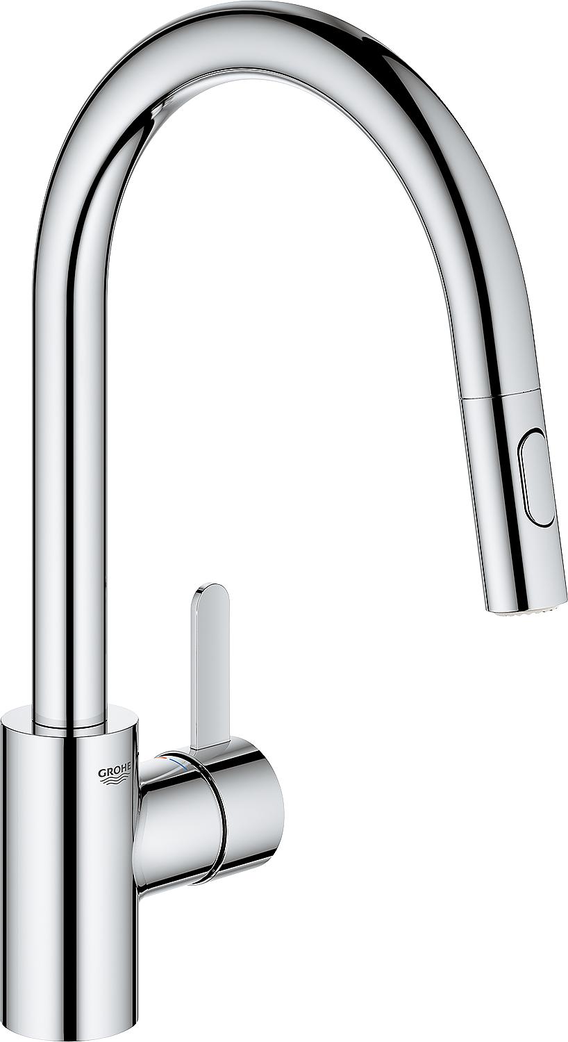 Spültischmischer Grohe Eurosmart Cosmopolitan mit herausziehbare Geschirrbrause Ausladung 223 mm chrom