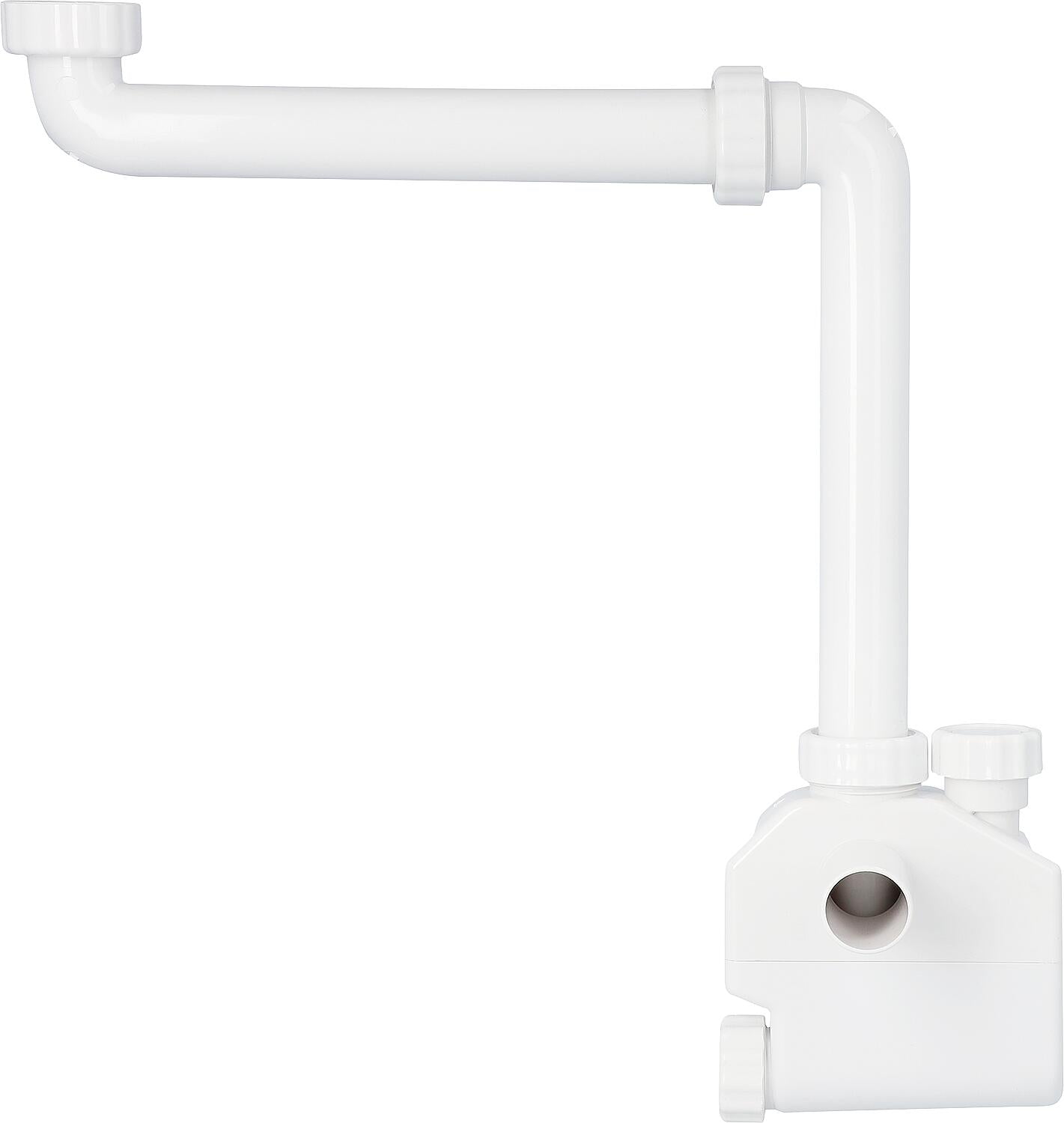 Waschtisch Flach-Raumsparsiphon DN32(1 1/4")xØ32mm mit Reinigungsöffnung,für Möbelunterbau