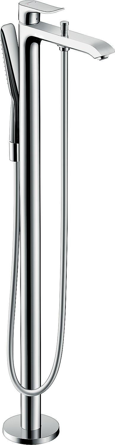 Hansgrohe Metris floor-standing bath mixer with hand shower, 209 mm projection, chrome