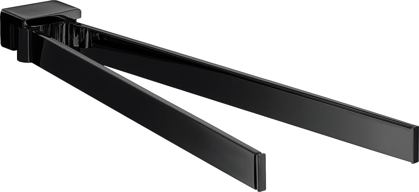 Porte-serviettes Emco Loft noir, à deux bras, mobile