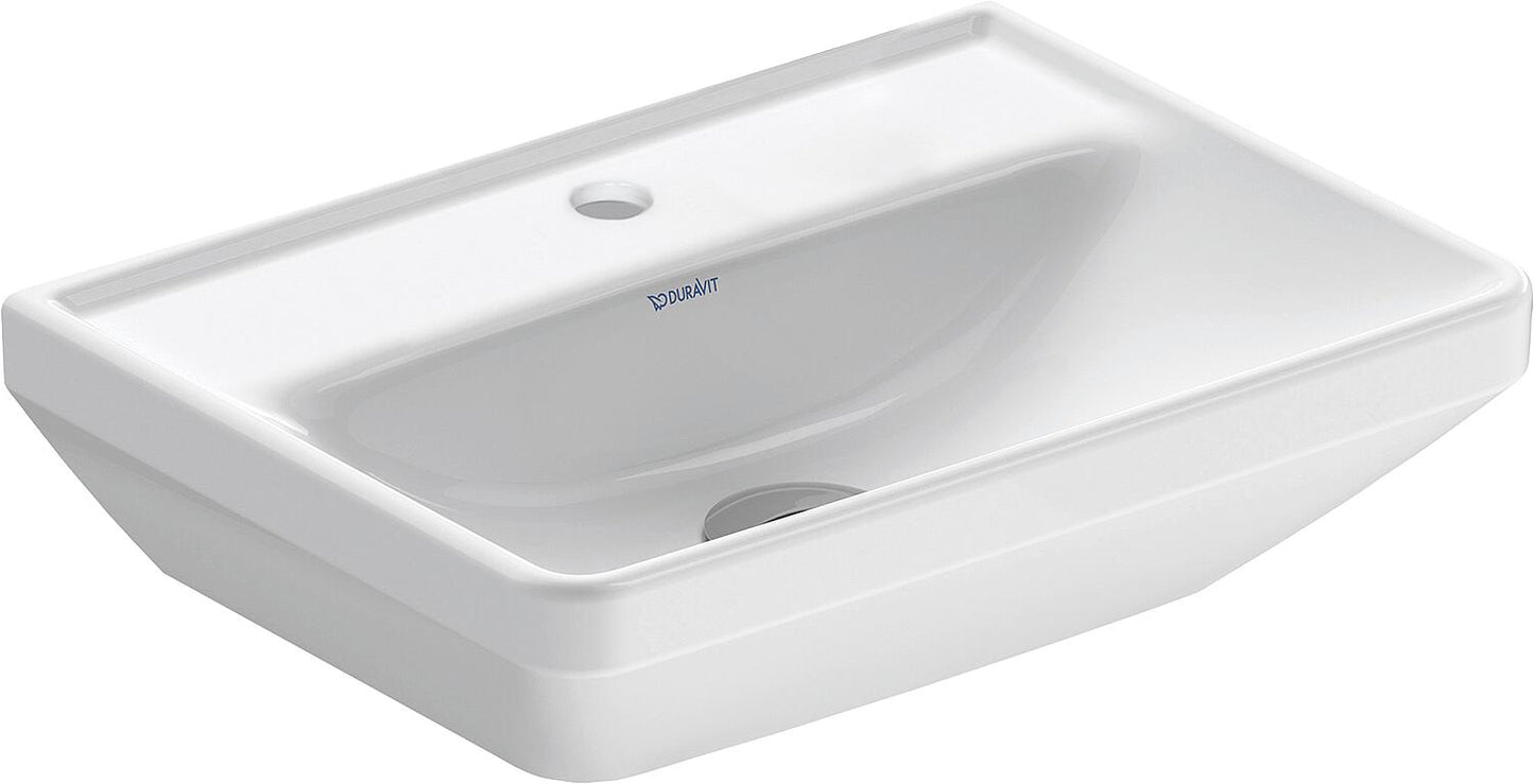 Lavabo Duravit D-Neo, dimensions (L x H x P) : 500 x 150 x 400 mm, avec bonde latérale, 1 vasque centrale, blanc