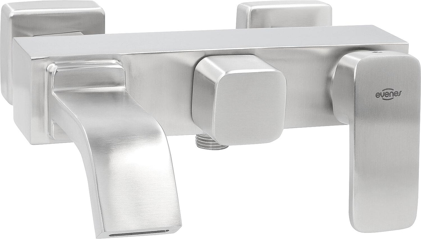 AP bath mixer inox Cubo projection 226 mm stainless steel matt