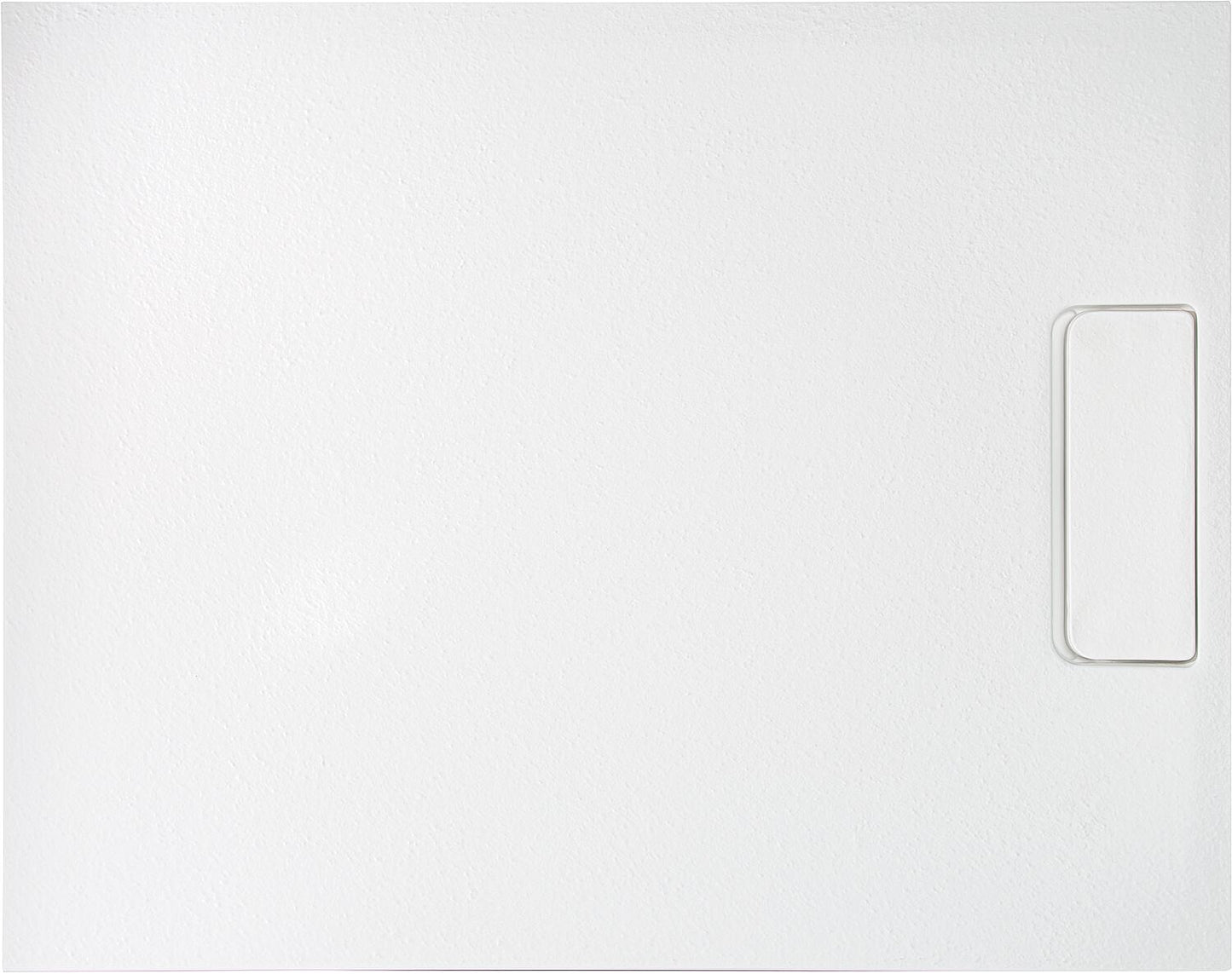 Receveur de douche Douron 1400 x 35 x 900 mm avec structure en pierre, coulée minérale, noir mat, bonde 52 mm