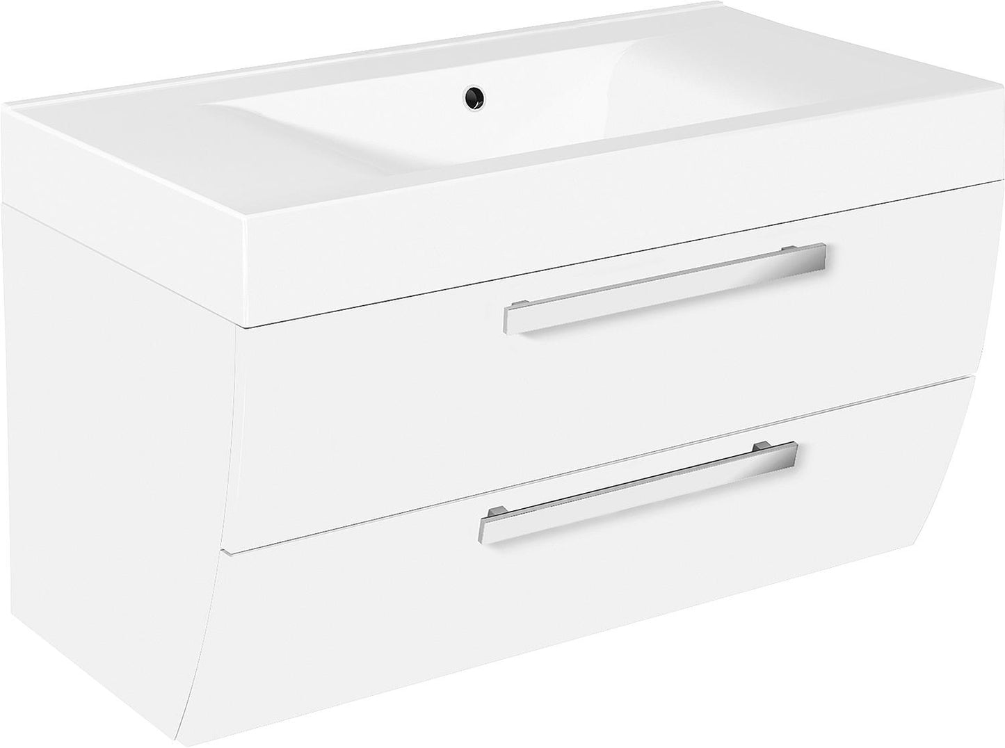 WTU + moule minéral WT ENNA 2 tiroirs blanc mat 900x544x500 mm