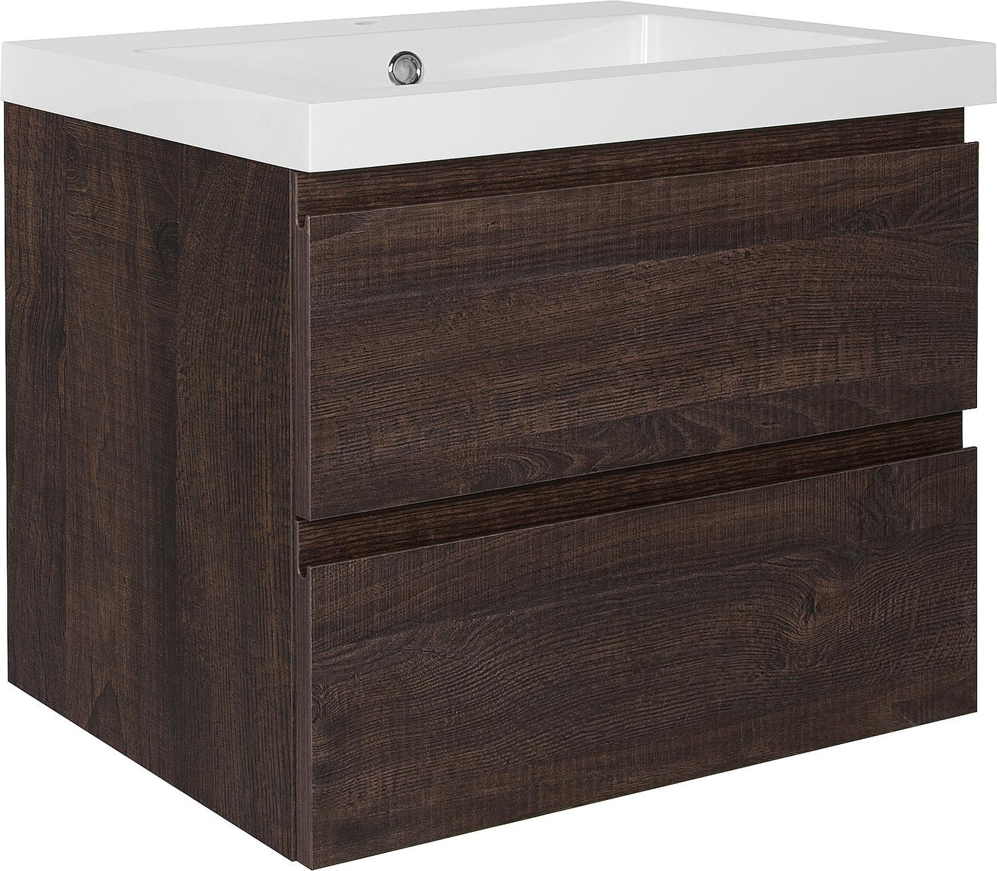 WTU+Mineral cast iron washbasin ELAI Oak grey stone decor 2 drawers 610x550x510mm
