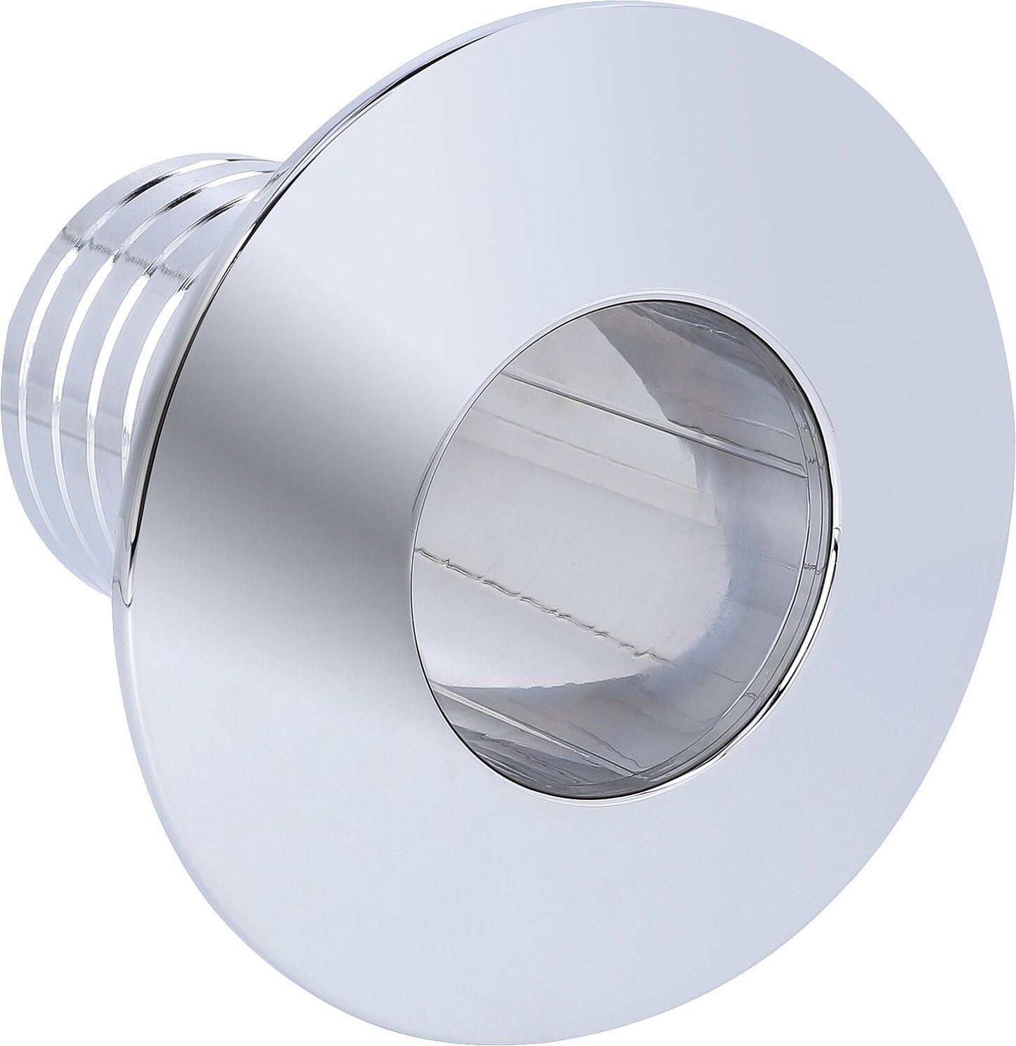 Chrome push-through rosette, one-piece, outer diameter 140 mm