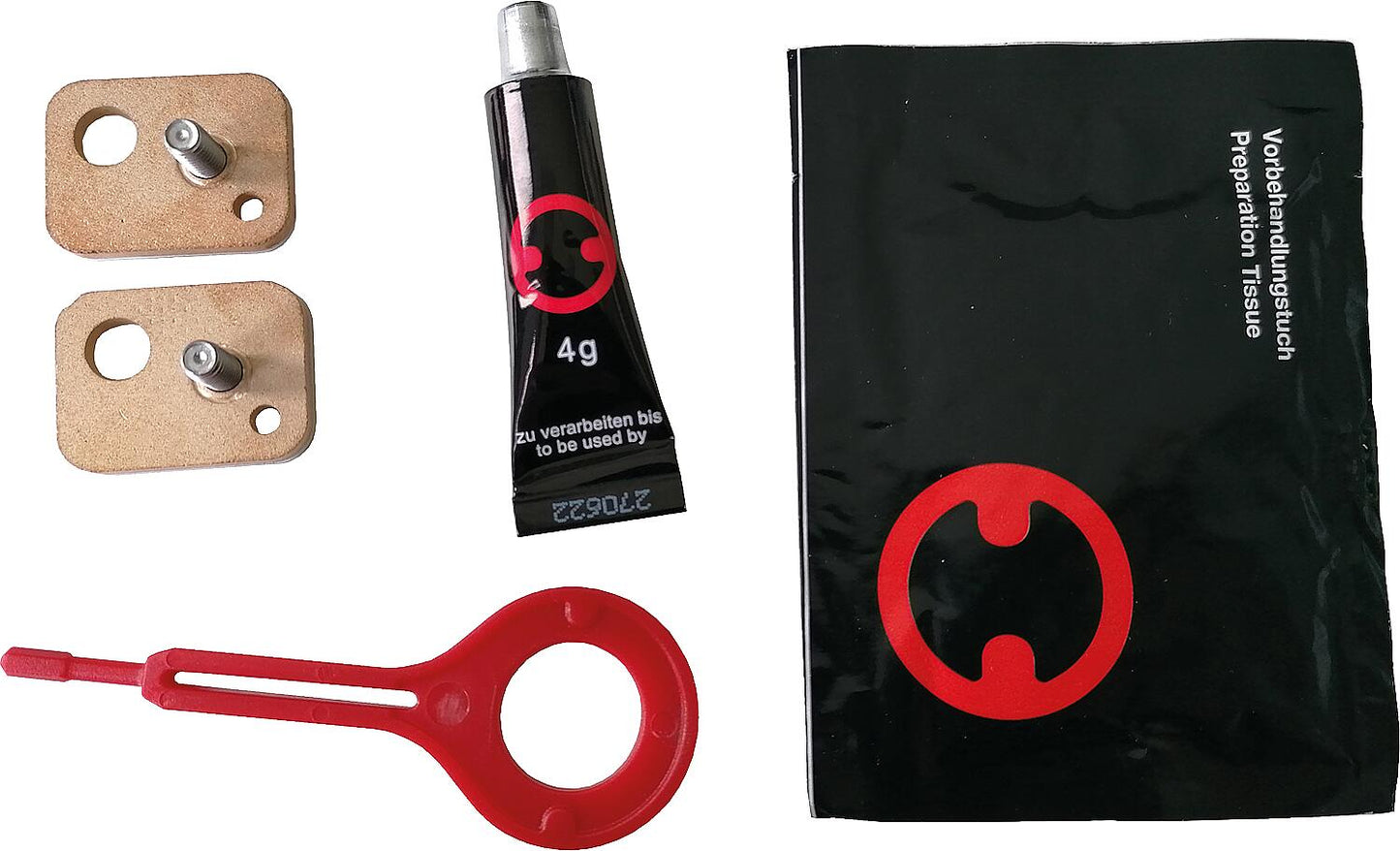 Adhesive set for wall mounts for HygBox