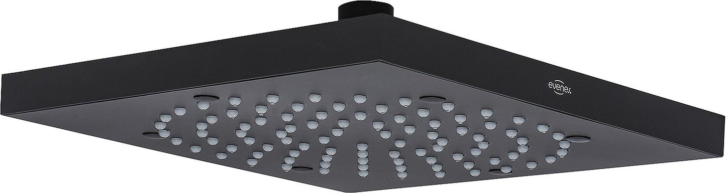 Cube shower head, matte black, 210x210mm, stainless steel version