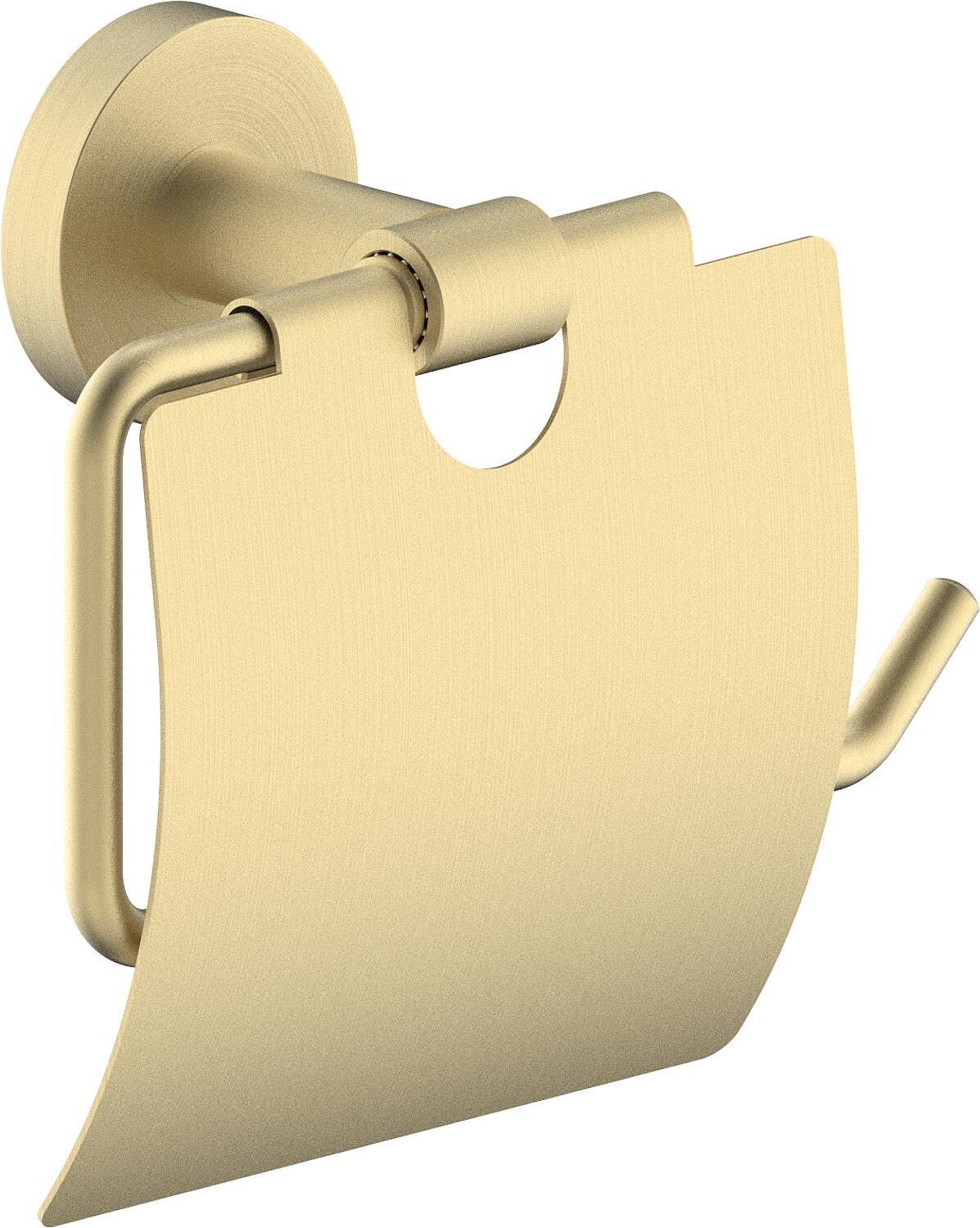 Eldrid paper roll holder with lid, brass, light bronze color