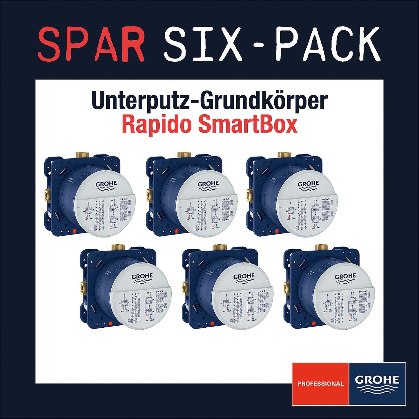 Six-pack savings package 6x Grohe Smartbox