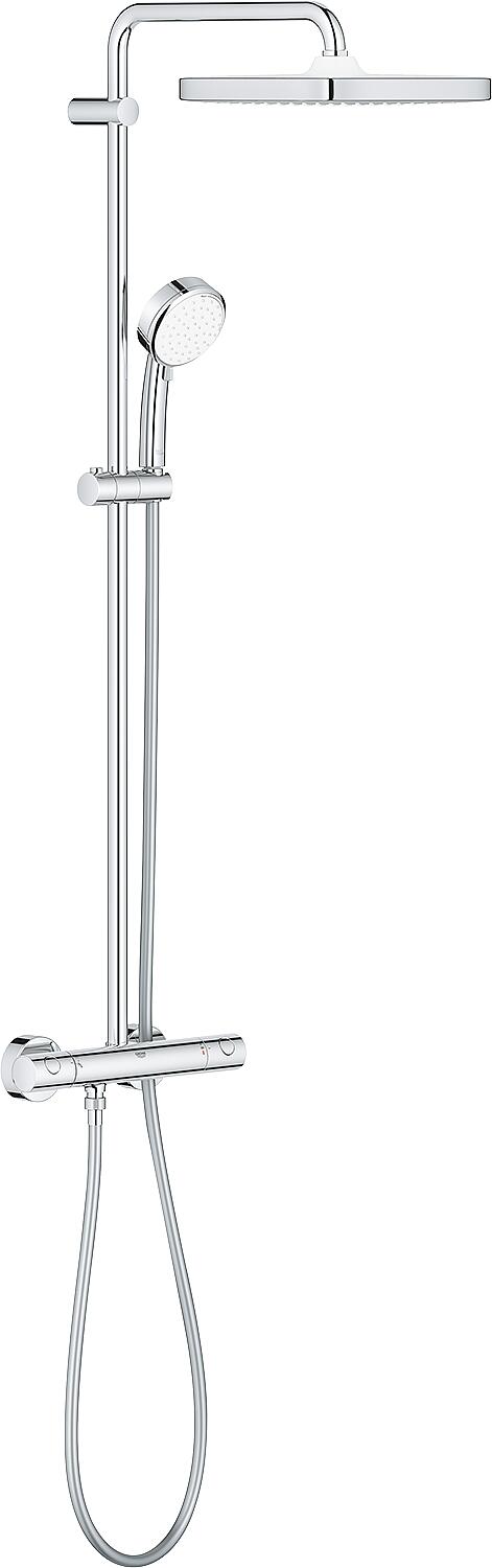 Grohe Tempesta Cosmopolitan 250 cube shower system with thermostatic mixer, chrome