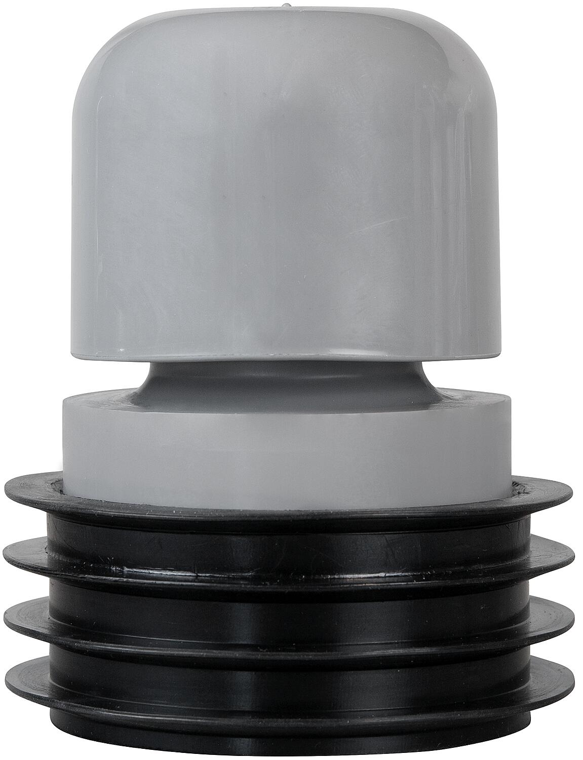 Insert siphon DN 110, grey plastic, for pipes with an inner diameter of 100-104mm