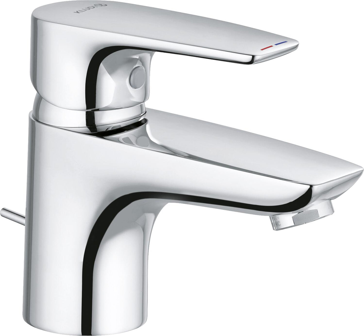KLUDI PURE & SOLID 60mm basin mixer with pop-up waste fitting, chrome
