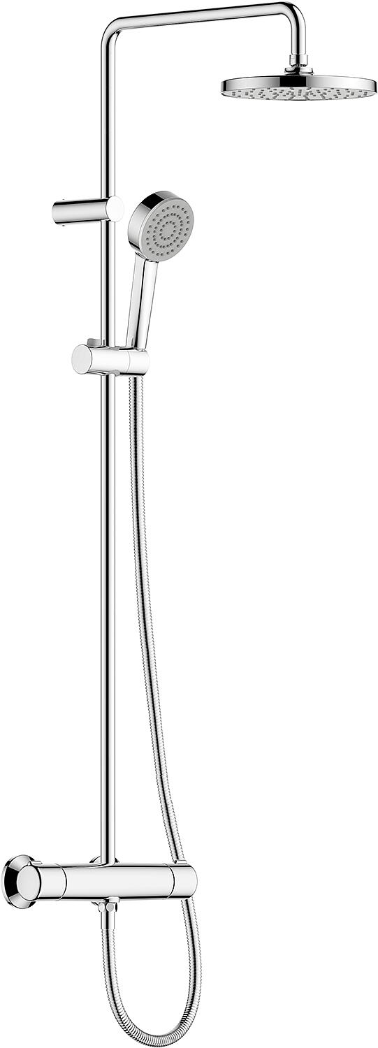 Hansabasic shower system with thermostat, 200 mm shower head, chrome