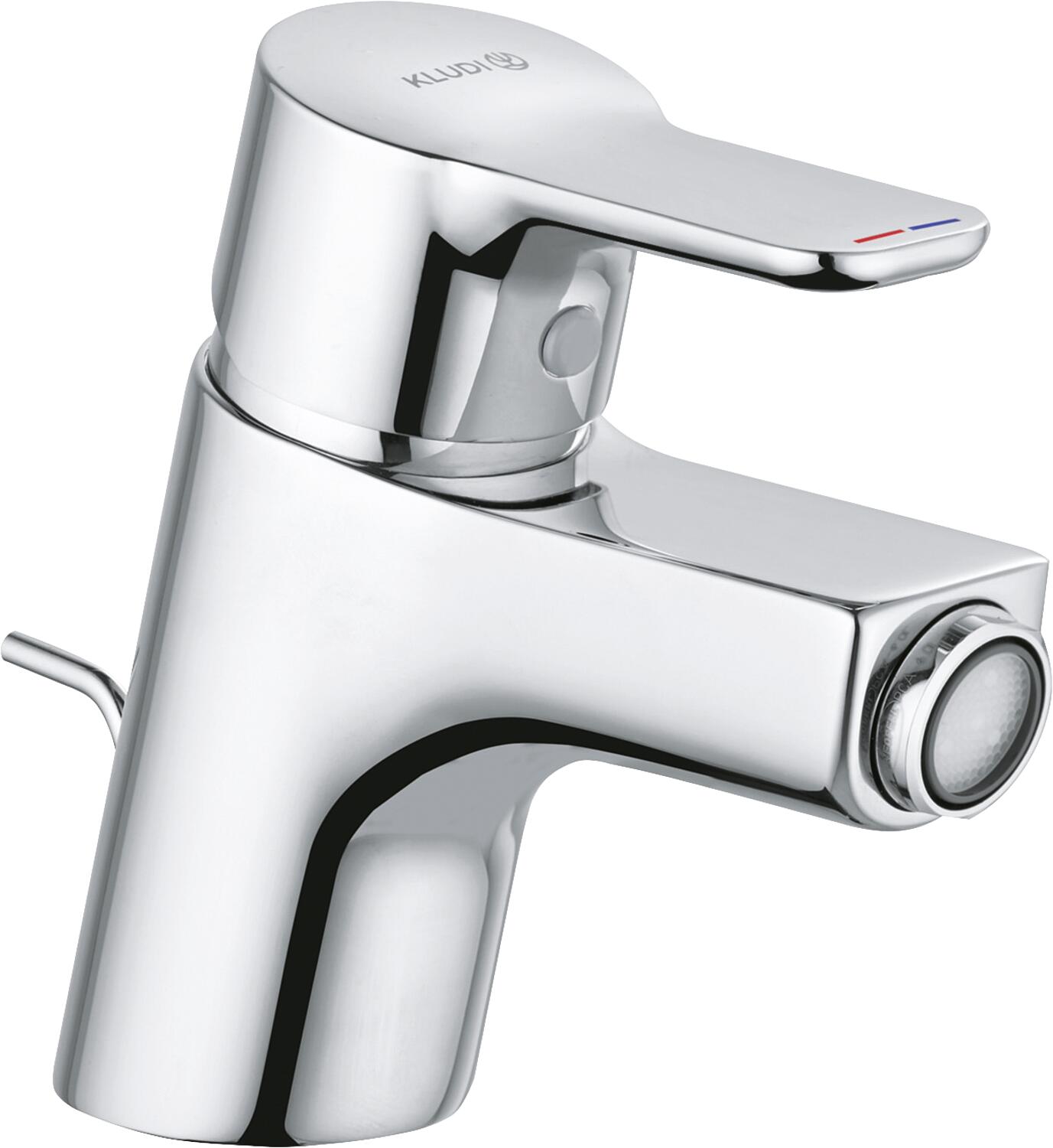 KLUDI PURE & EASY bidet mixer with pull-rod waste fitting