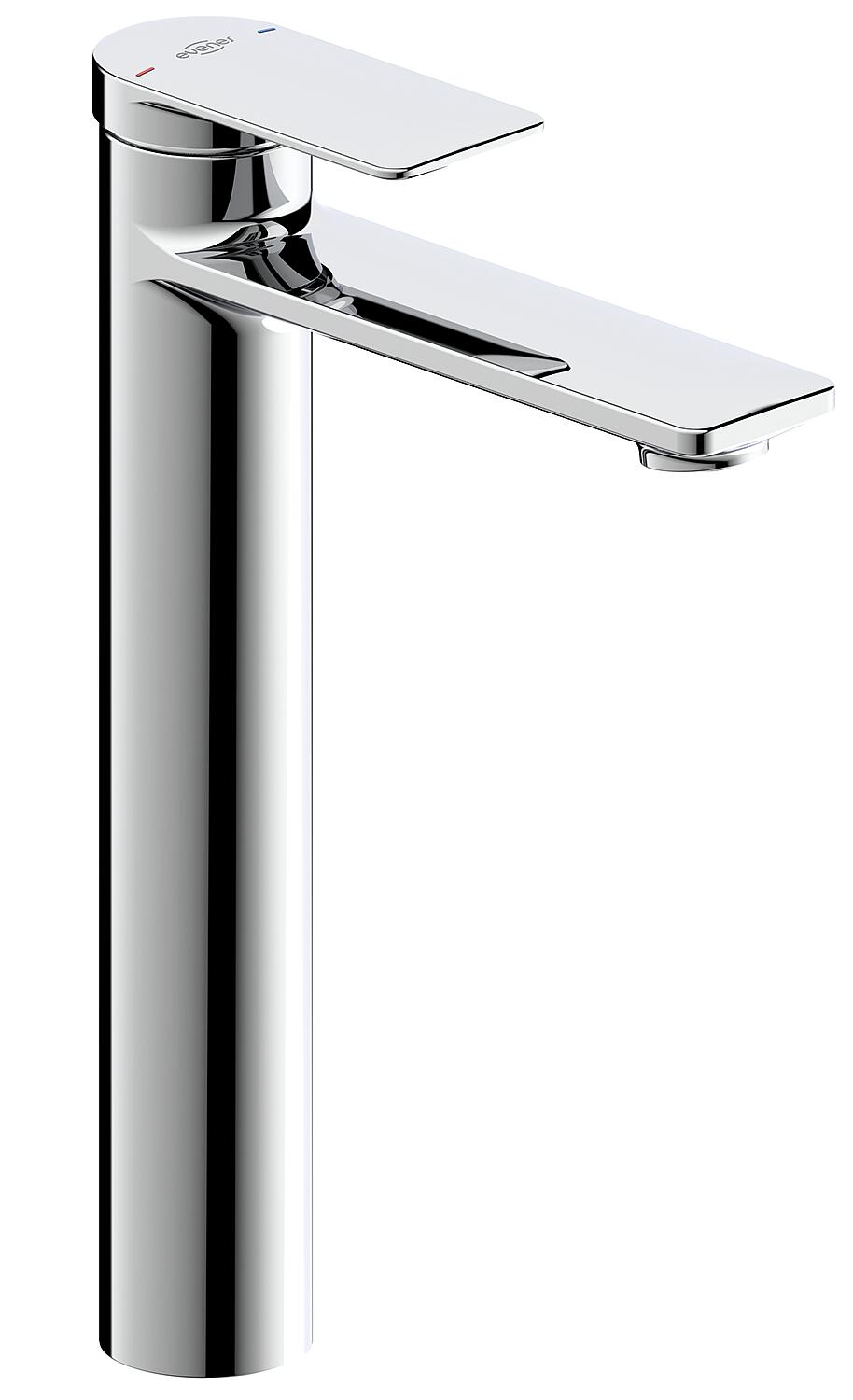 Nomoro high-profile basin mixer, 152 mm projection, with click-stop waste, chrome finish