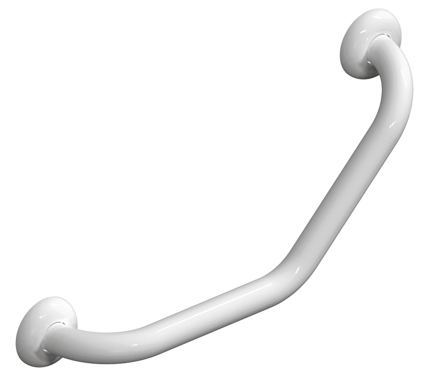 Poignée Elida Classic inclinée à 45°, blanc brillant, antibactérienne, L x H x P : 250 x 250 x 100 mm