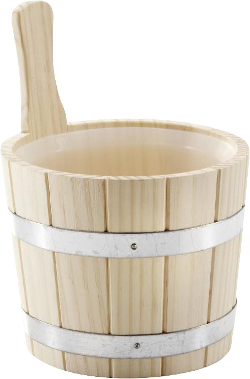 sauna en bois avec louche