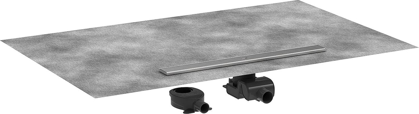 Hansgrohe RainDrain Allround complete set for standard/flat installation, brushed stainless steel, 1200