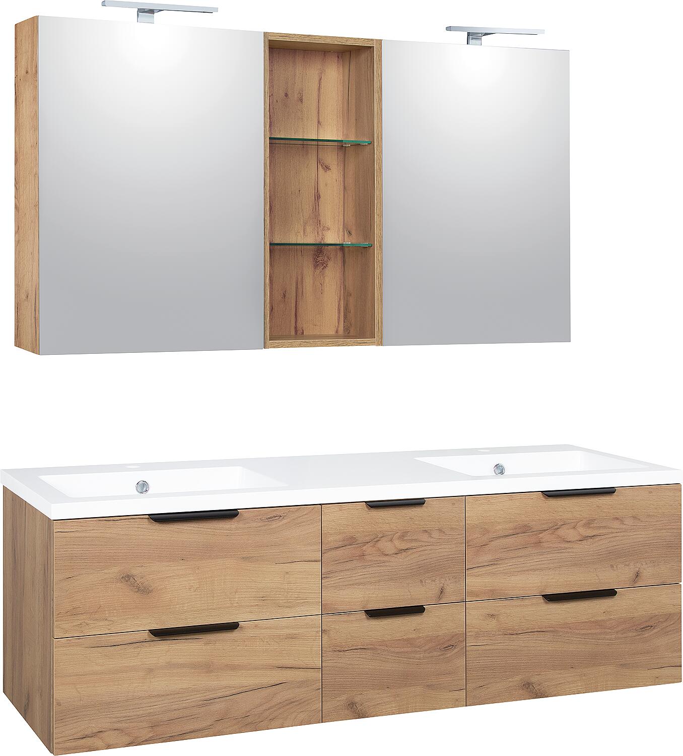 Ensemble de meubles de salle de bain Lossa avec 6 tiroirs en façade