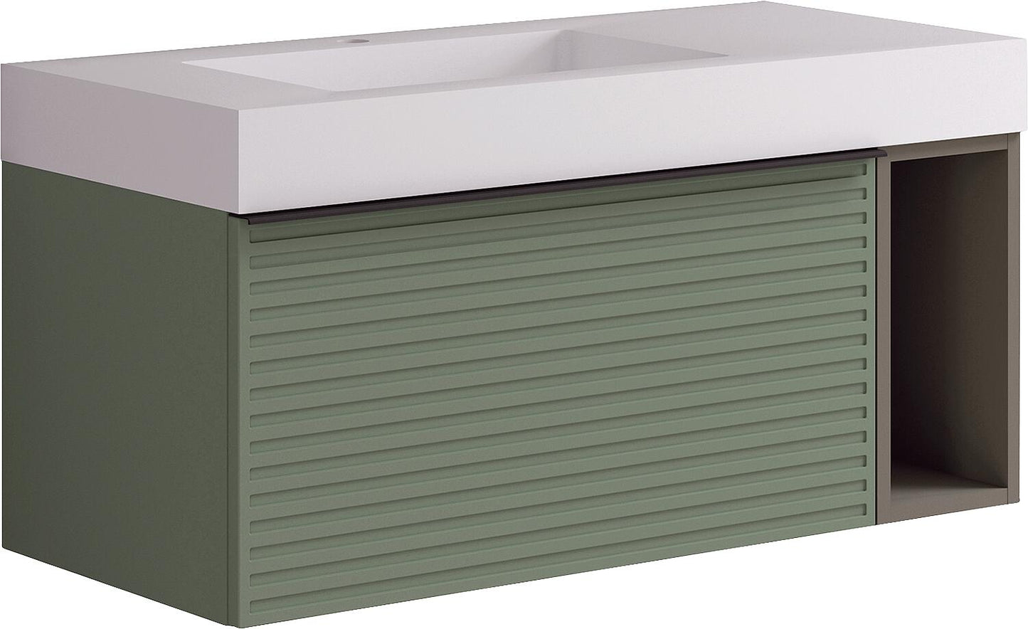 WTU avec WT Blies Gris Carbone avec étagère ouverte, 1005 x 500 x 460 mm